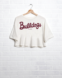Mississippi State Bulldogs Bold Script Off White Heavyweight Cropped Tee