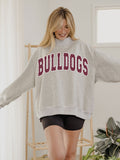 Mississippi State Bulldogs Polka Dot Puff Ink Weekend Ash Gray Mock Neck Sweatshirt