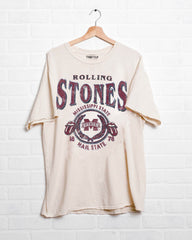 Rolling Stones MSU Bulldogs College Seal Off White Thrifted Tee