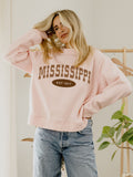 Mississippi Western Established Date Weekend Edit Pink Mock Neck Sweatshirt