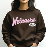 Nebraska 1867 Puff Ink Dark Brown Sweatshirt