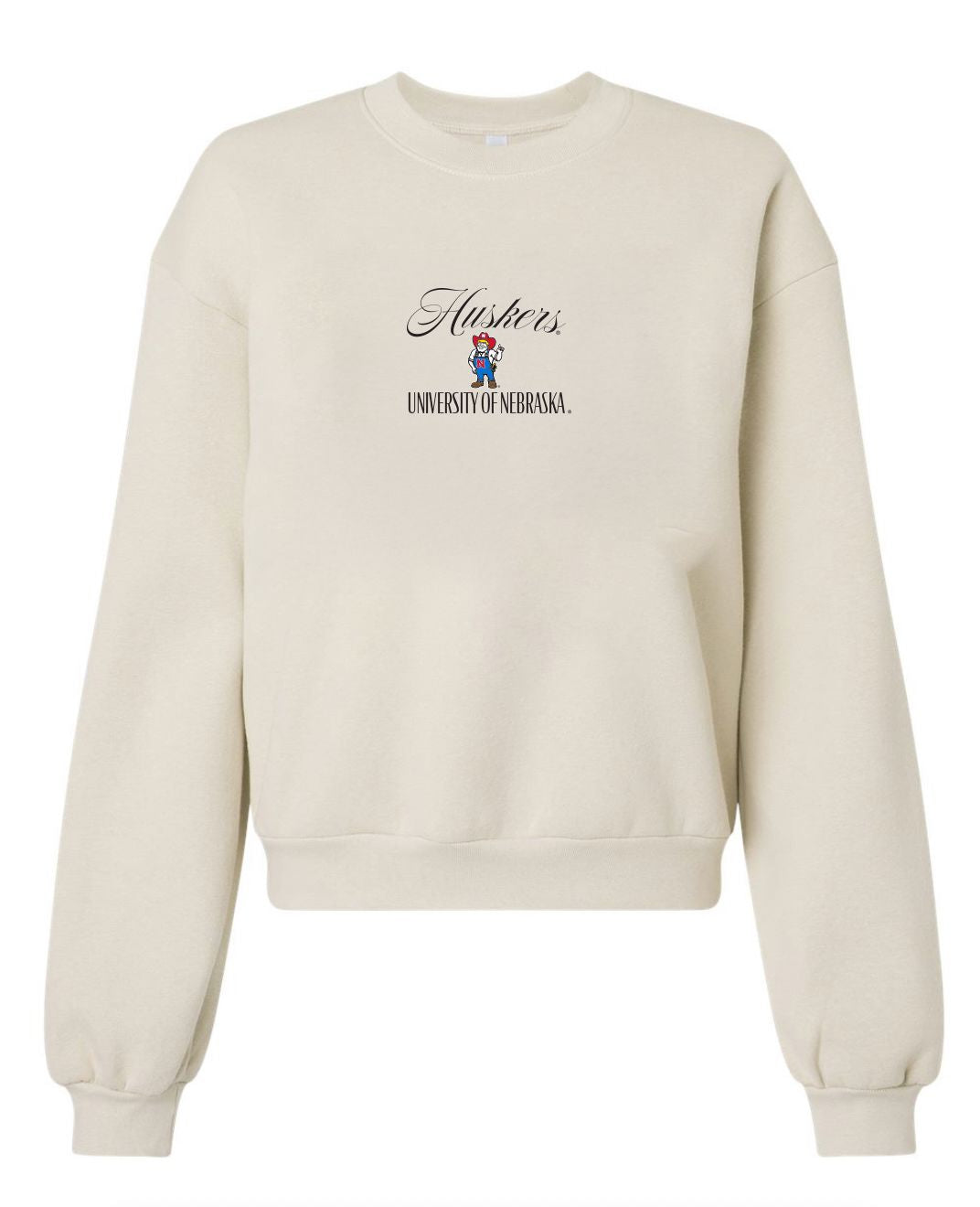 Nebraska Huskers Embroidered Script Cream Sweatshirt