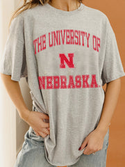 Nebraska Huskers Vintage Sport Ash Gray Thrifted Tee