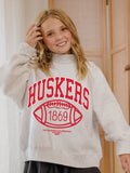 Children's Nebraska Huskers Campus Classic Gray Mock Neck Sweatshirt
