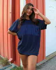 KU Jayhawks Mono Puff Ink Navy Heavyweight Tee