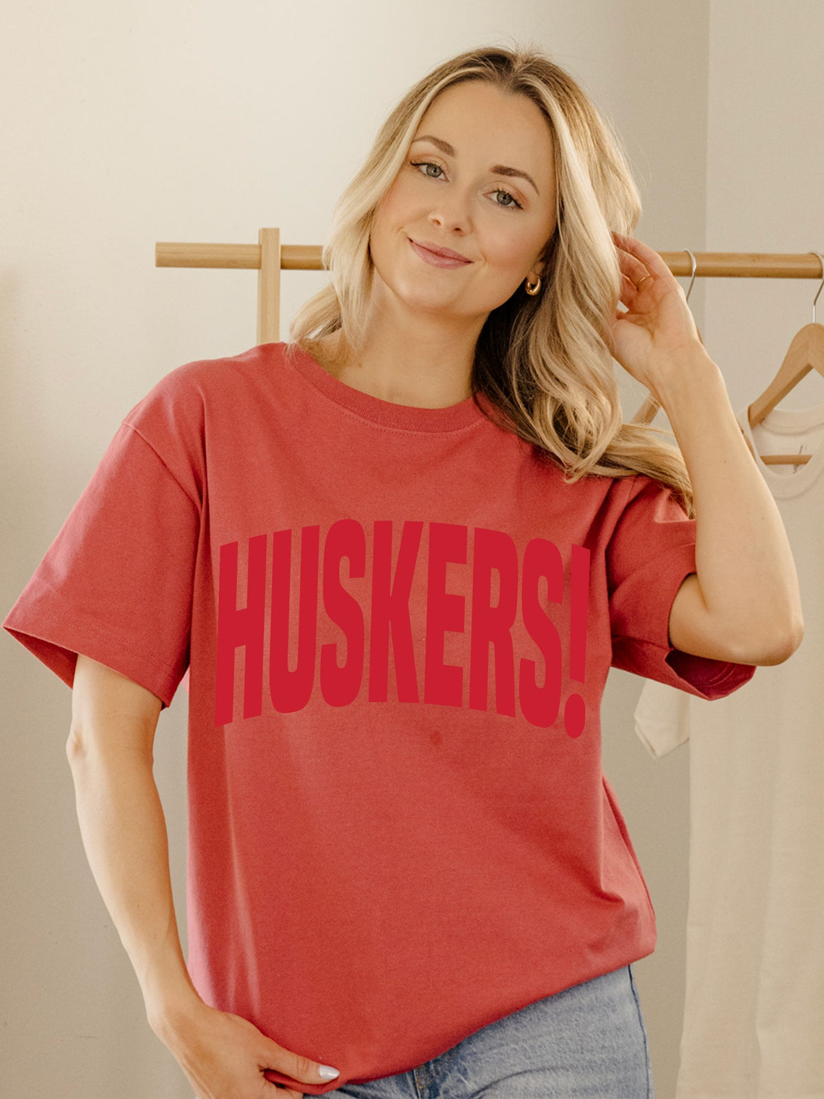 Nebraska Huskers Mono Puff Ink Red Heavyweight Tee