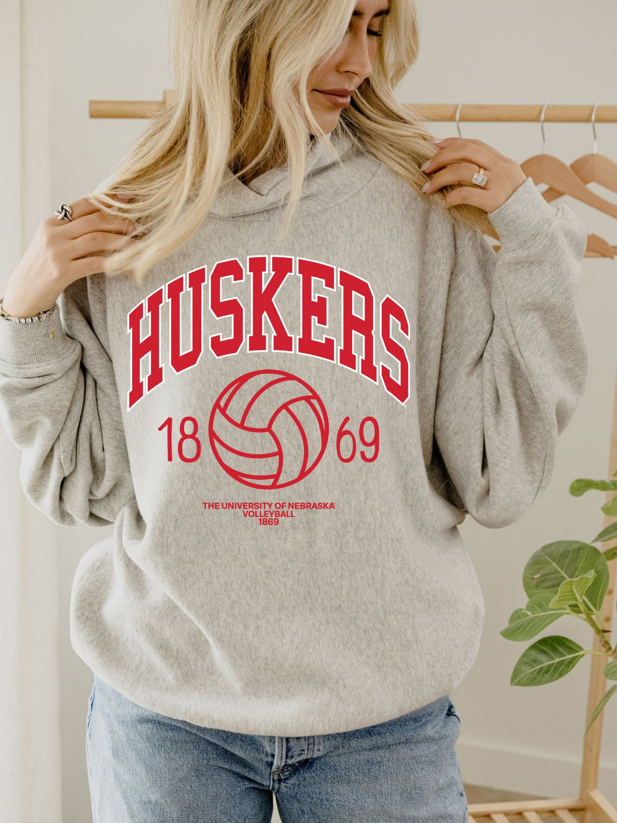 *COMING SOON* Nebraska Huskers Volleyball Campus Classic Gray Roll Neck Sweatshirt