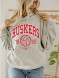 *COMING SOON* Nebraska Huskers Volleyball Campus Classic Gray Roll Neck Sweatshirt