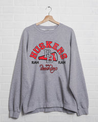 The Beach Boys Nebraska Huskers Cheer Arch Gray Thrifted Sweatshirt