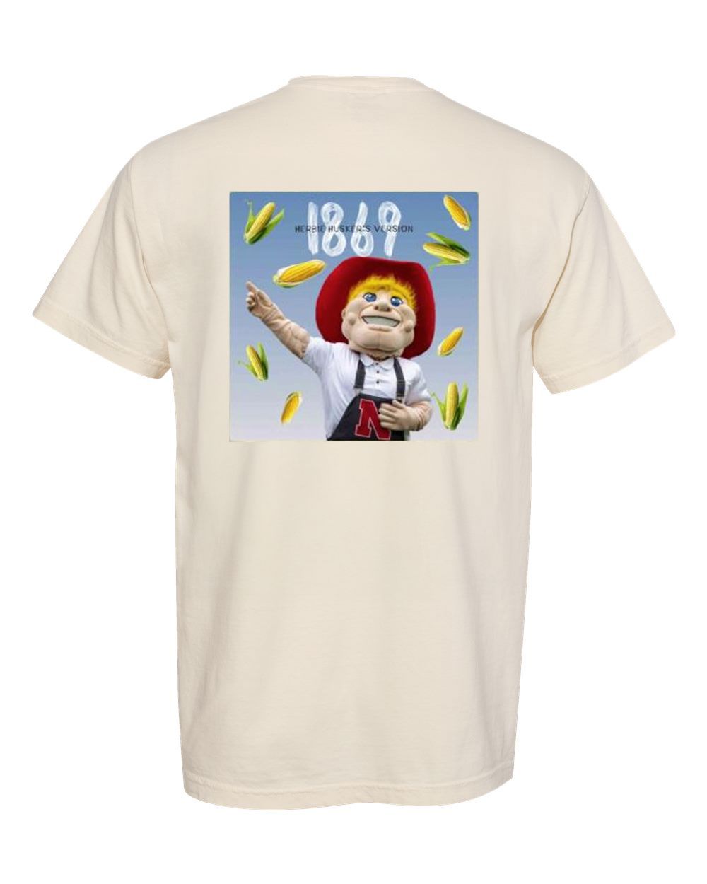 Nebraska Huskers Herbie's Version Front/Back Off White Thrifted Tee