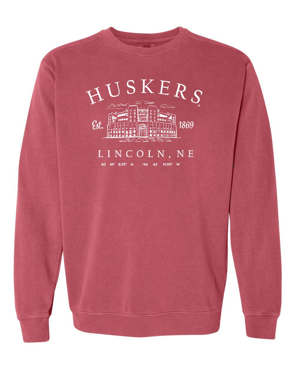 Nebraska Huskers Stadium Coordinates Red Sweatshirt