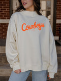 OSU Cowboys Bold Script Ivory Weekend Mock Neck Sweatshirt