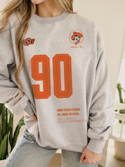 OSU Cowboys Crest Stamp Ash Gray Thrifted Sweatshirt