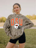 OSU Cowboys Helmet Fade Camo Weekend Mock Neck Sweatshirt