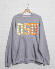 OSU Quilted Puff Ink Ash Gray Thrifted Sweatshirt