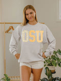 OSU Cowboys Quilted Puff Ink Ash Gray Sweatshirt