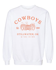 OSU Cowboys Stadium Coordinates White Sweatshirt
