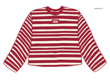 *COMING SOON* OU Sooners Block Stich Red/White Stripe Long Sleeve Top