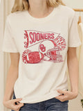 OU Sooners Football Pennant Vintage White Ellie Perfect Tee
