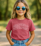 Children's OU Sooners Polka Dot Puff Ink Crimson CC Tee