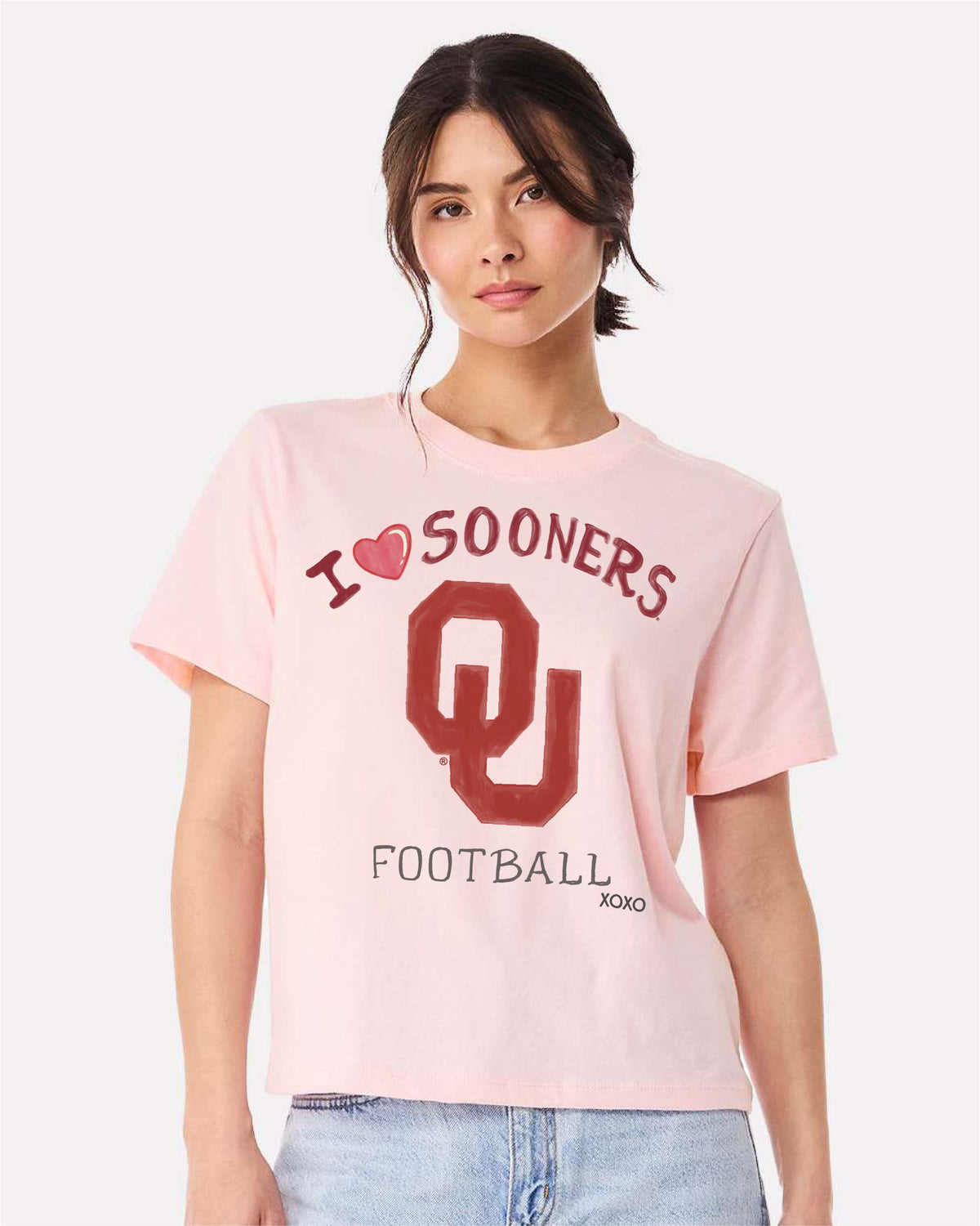 OU Sooners Sporty Charm Pink Ellie Perfect Tee