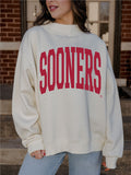 OU Sooners Tall Boy Ivory Weekend Mock Neck Sweatshirt