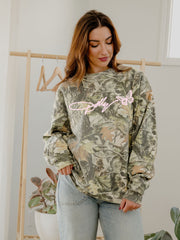 Dolly Parton Signature Script Camouflage Sweatshirt