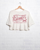 Arkansas Razorbacks RL Baseball Off White Cropped Tee