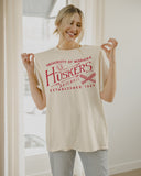 Nebraska Huskers RL Baseball Off White Thrifted Tee