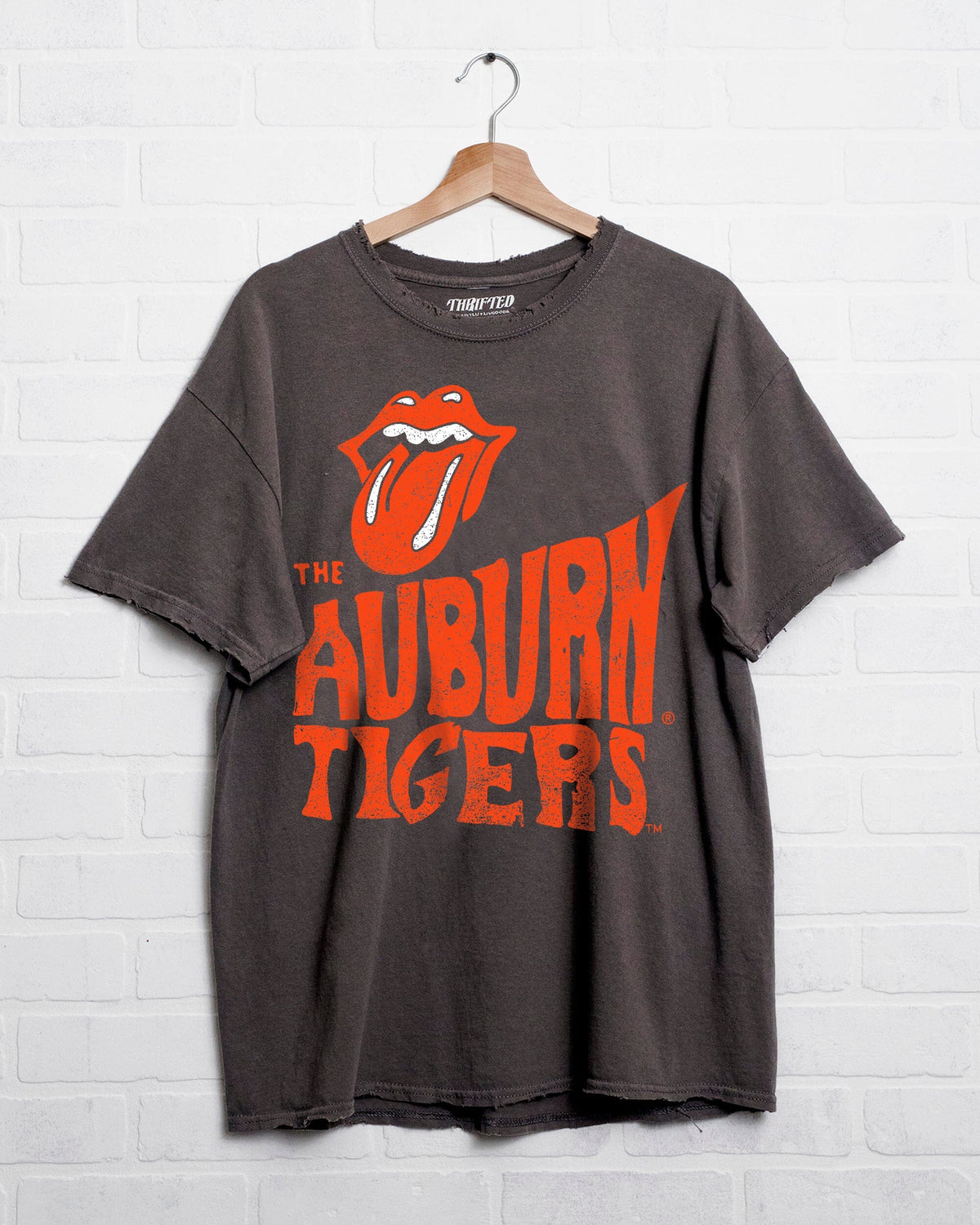 Rolling Stones Auburn Tigers Dazed Charcoal Thrifted Tee