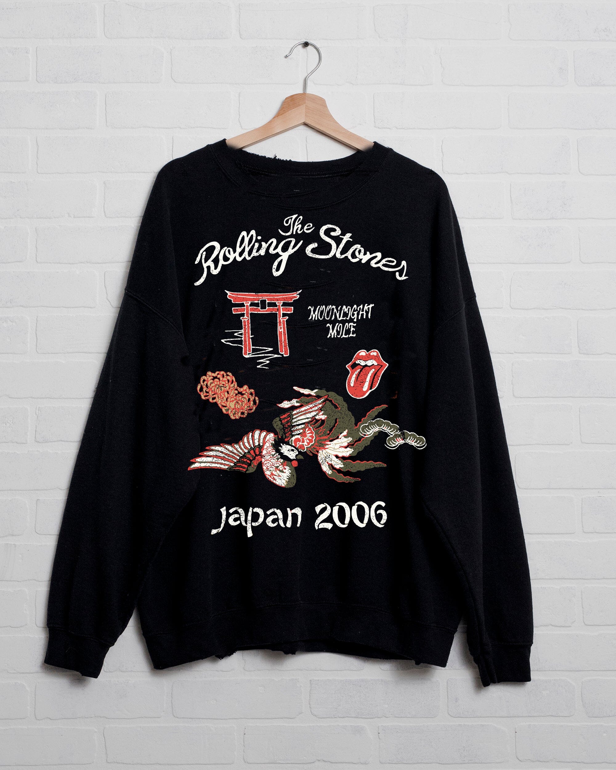 Rolling Stones Japan 2006 Black Thrifted Sweatshirt