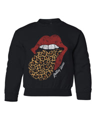 Children's Rolling Stones Leopard Lick Black Sweatshirt