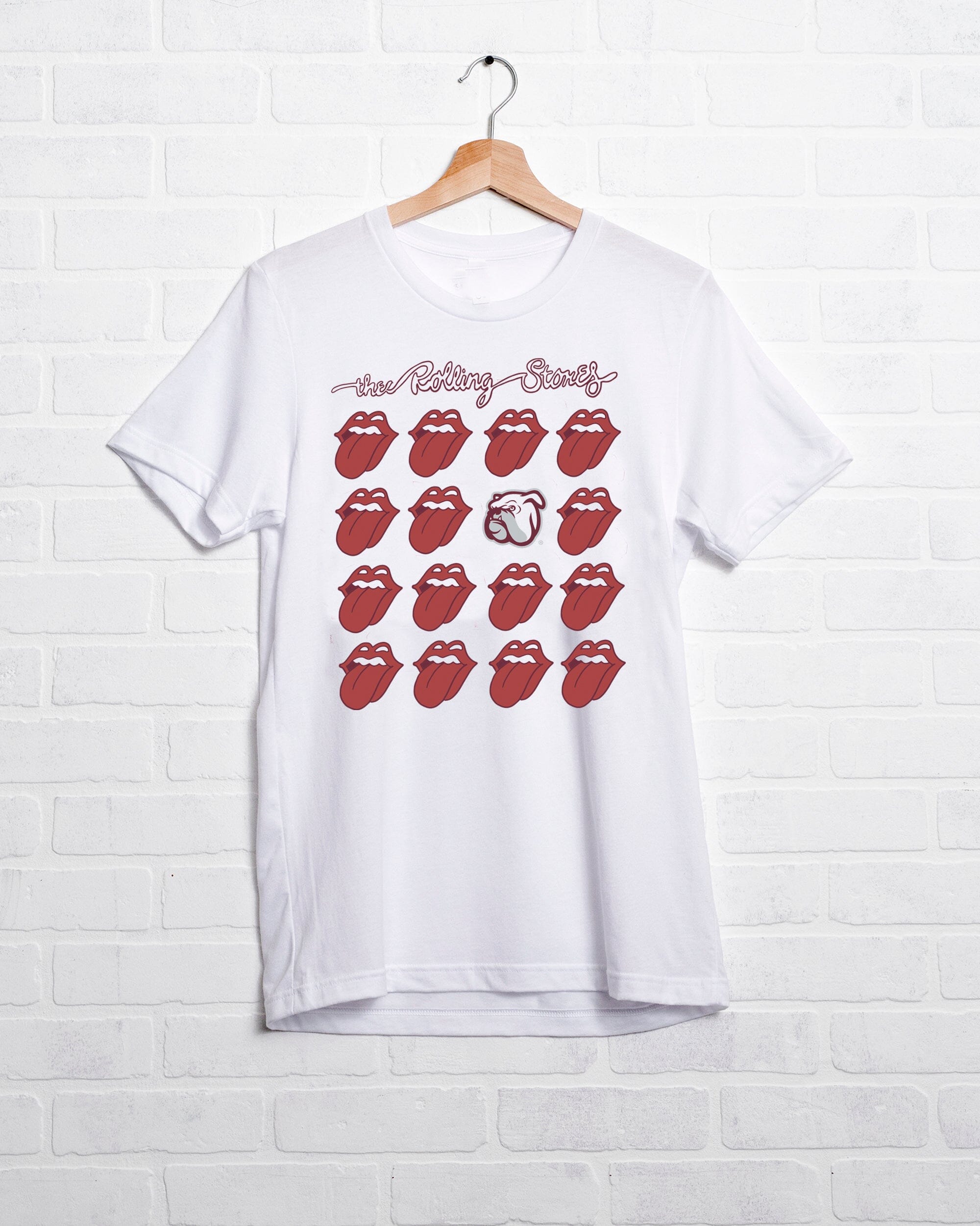 Rolling Stones Mississippi State Bulldogs Multi Lick White Tee