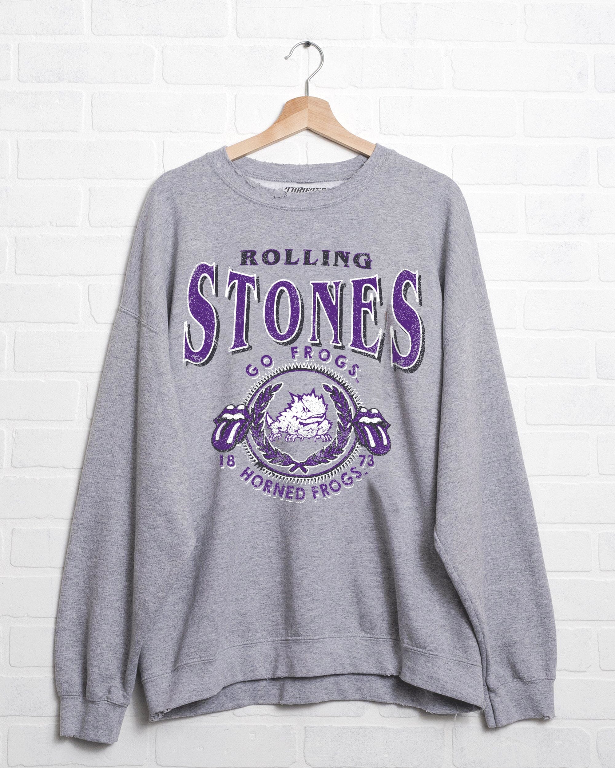 TCU Horned Frogs College Seal Gray Thrifted Sweatshirt