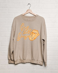 Rolling Stones Vols Go Big Orange Malibu Puff Ink Sand Thrifted Sweatshirt