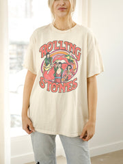 Rolling Stones Vintage Concert Off White Thrifted Distressed Tee