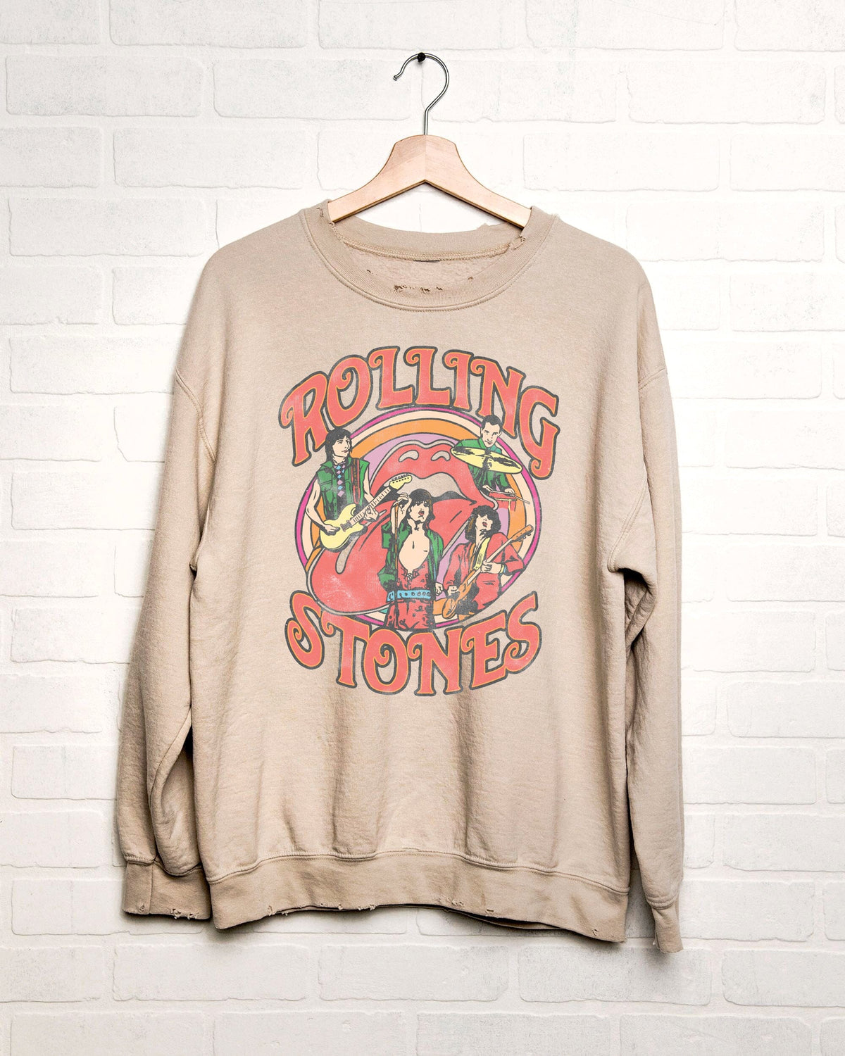 Rolling Stones Vintage Concert Sand Thrifted Sweatshirt