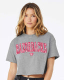 Arkansas Razorbacks Gingham Heart Gray Cropped Tee