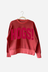 Hogs Mono Puff Ink Red Oversized Crew Hi-Dive Sweatshirt