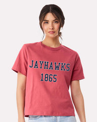 KU Jayhawks College Block Puff Ink Red Ellie Perfect Tee