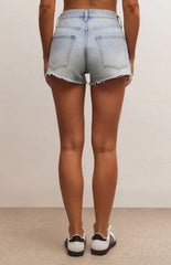 Z Supply Classic Hi-Rise Shorts in Sun Bleached Denim