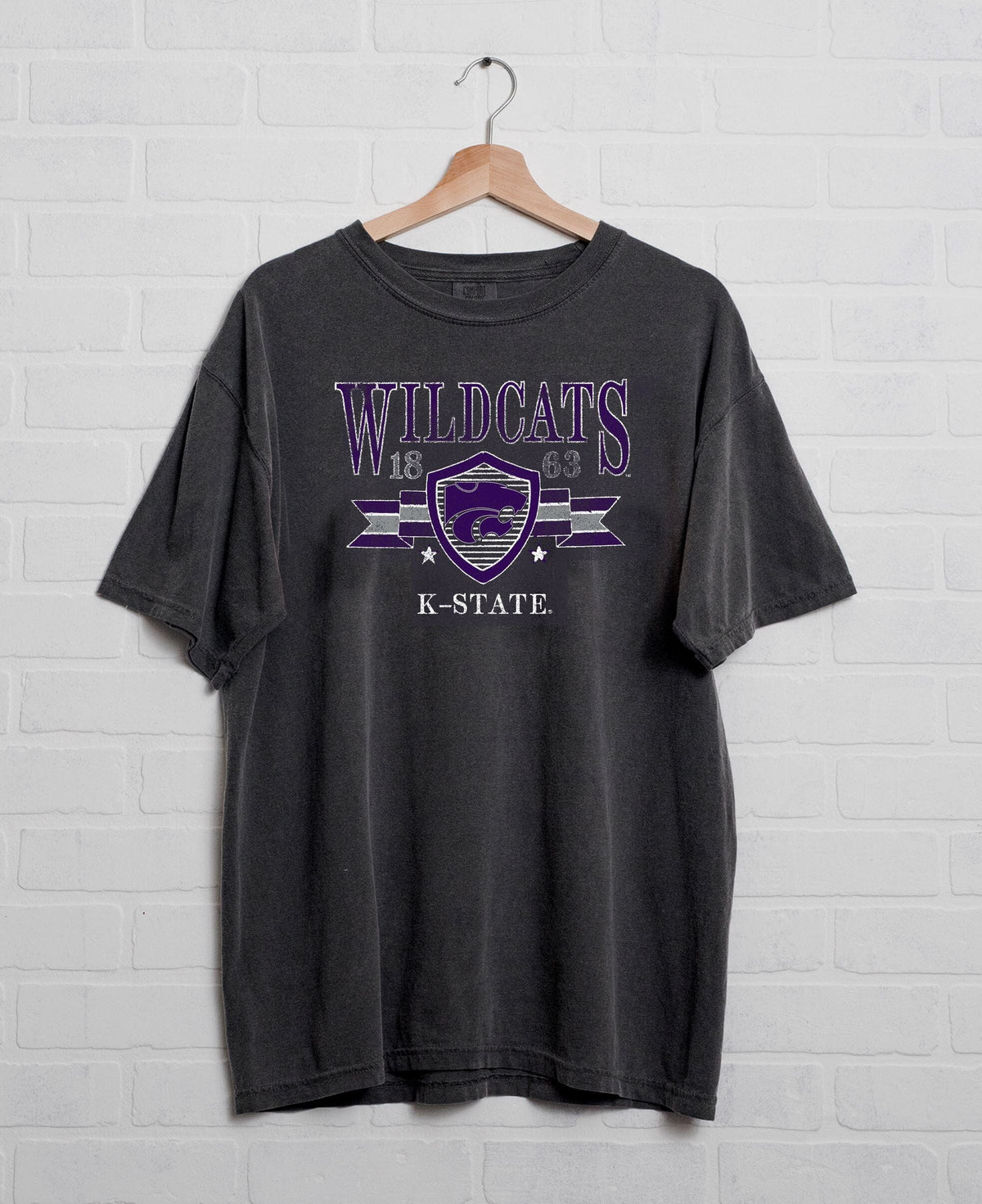 KSU Wildcats Pep Rally Black Thrifted Tee