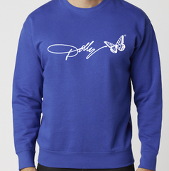 Dolly Parton Signature Script Royal Blue Heritage Sweatshirt