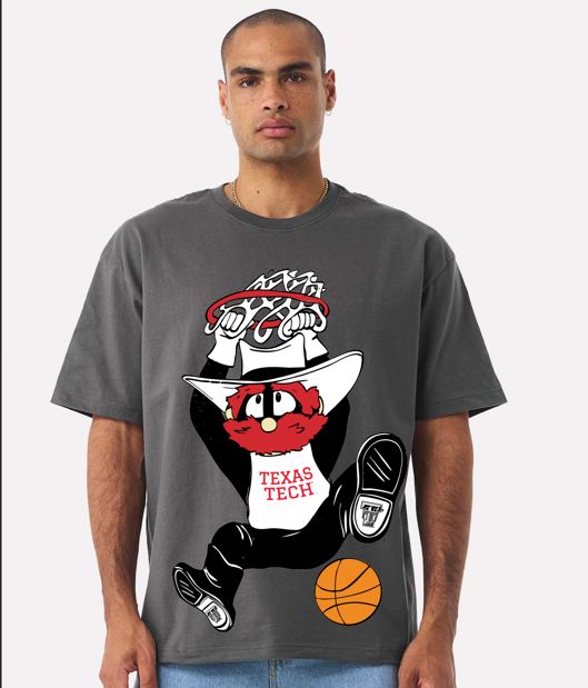 Texas Tech Double Baller Asphalt Heavyweight Tee