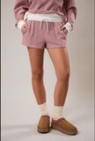 Red Cream Stripe Mid Rise Shorts