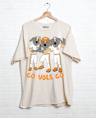 Tennessee Vols Baseball Mascot Fighter Off White Thrifted Tee