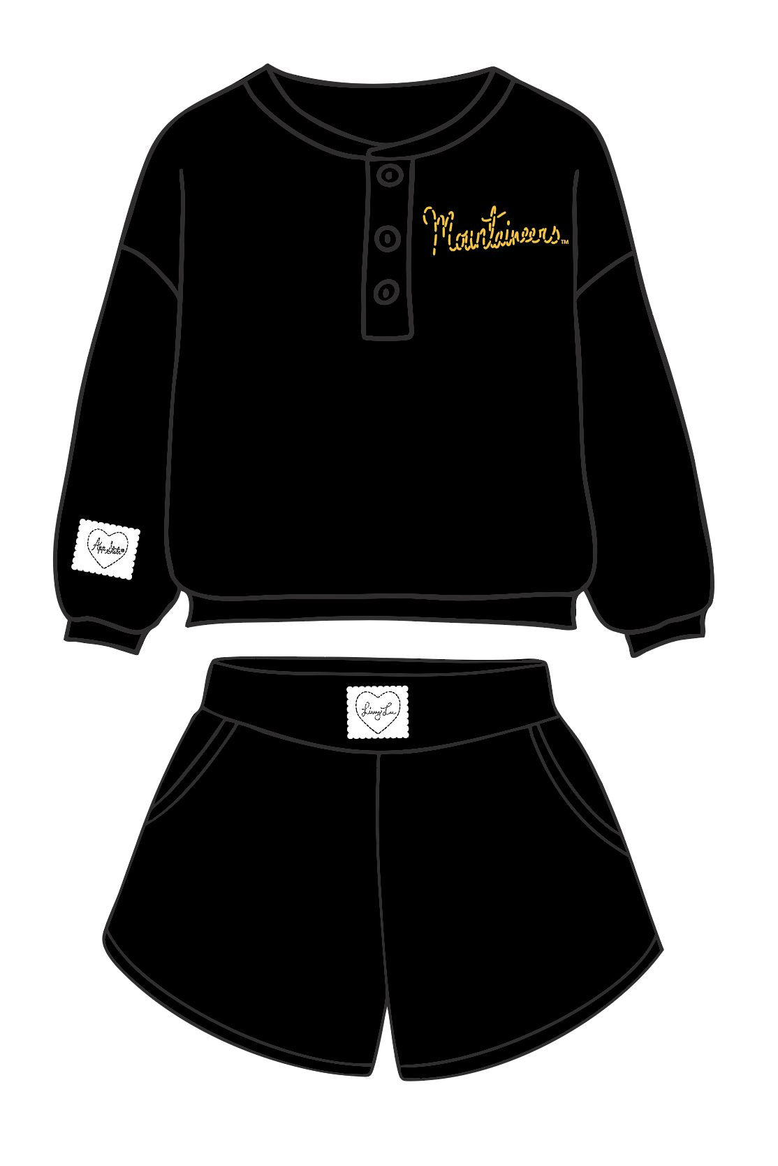 *COMING SOON* App State Mountaineers Stitched Black Signature Waffle Top