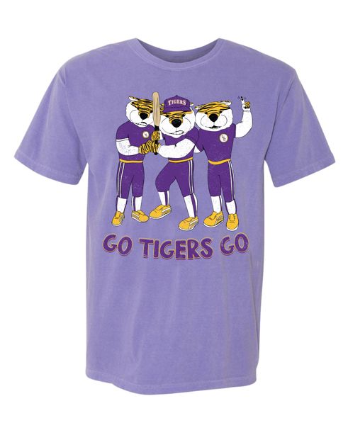 LSU Tigers Baseball Fighters Mascot Violet CC Tee