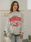 Nebraska Huskers Gridiron Weekend Edit Ash Gray Mock Neck Sweatshirt