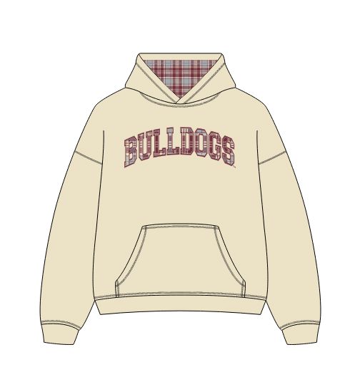 *COMING SOON* Mississippi State Bulldogs Varsity Plaid Off White Hoodie